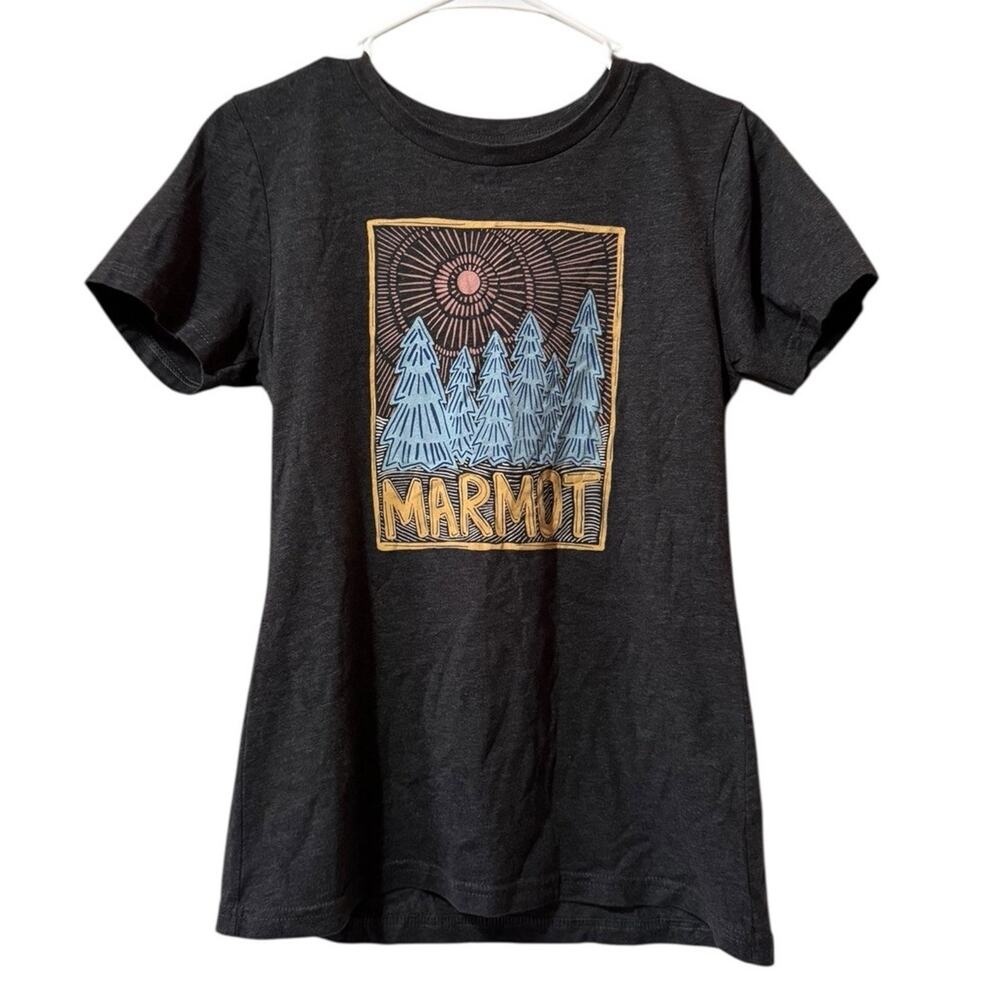 Marmot X Thread Women Graphic Tee Short Sleeve Crew Neck Logo Print Size Medium